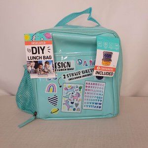 L.O.T.G Kids DIY Reusable Teal Insulated Lunch Bag Includes 2 Teal 8oz Container